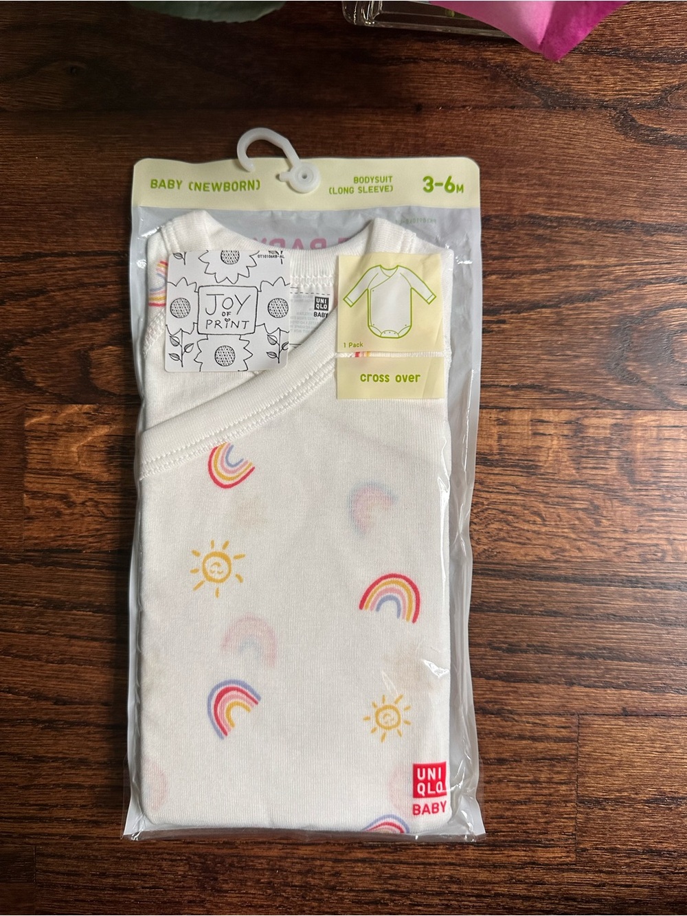 Uniqlo x Joy of Print crossover bodysuit, 3-6mo